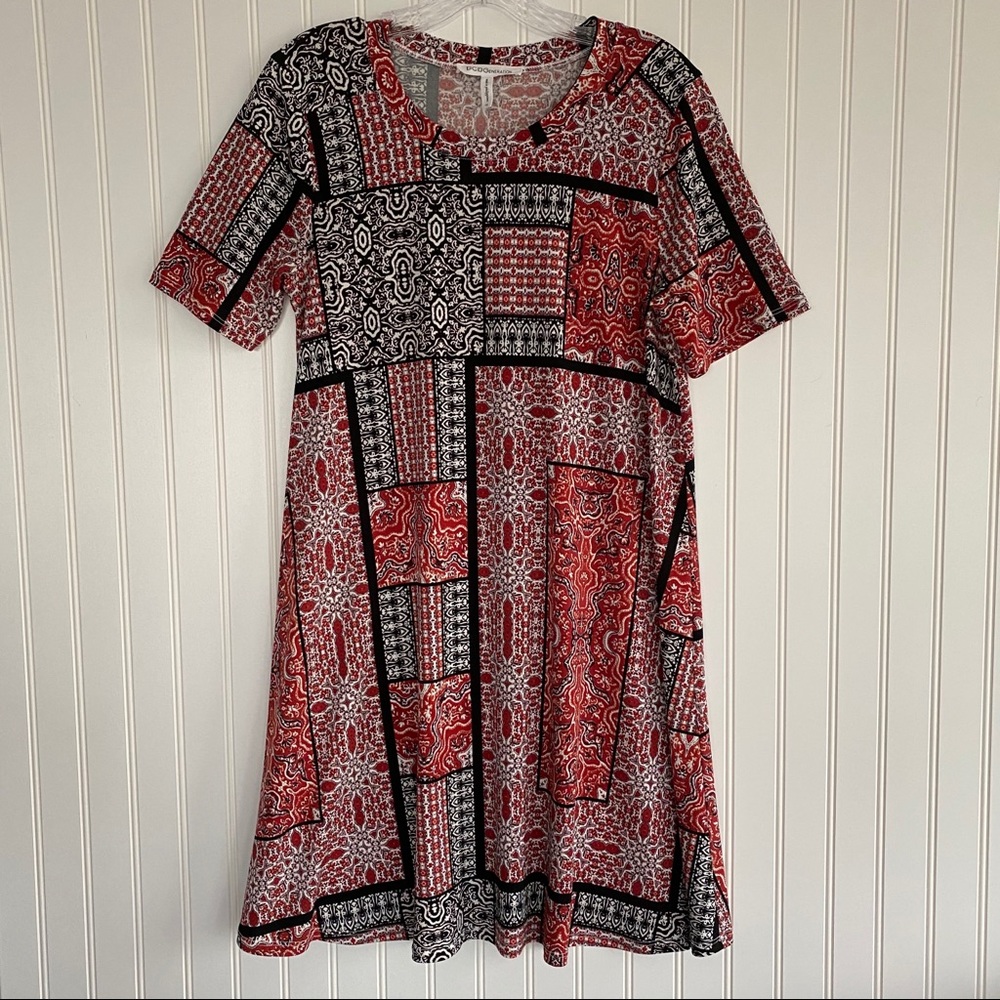 Bcbgeneration Patchwork Print Jersey Dress Size M - image 1